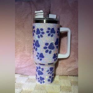 Rhinestone Paw Print Travel Mug